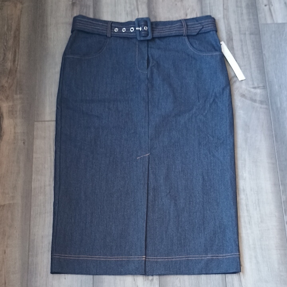 Classic Blue Denim Pencil Skirt